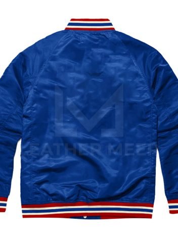 Royal Blue Satin varsity jacket